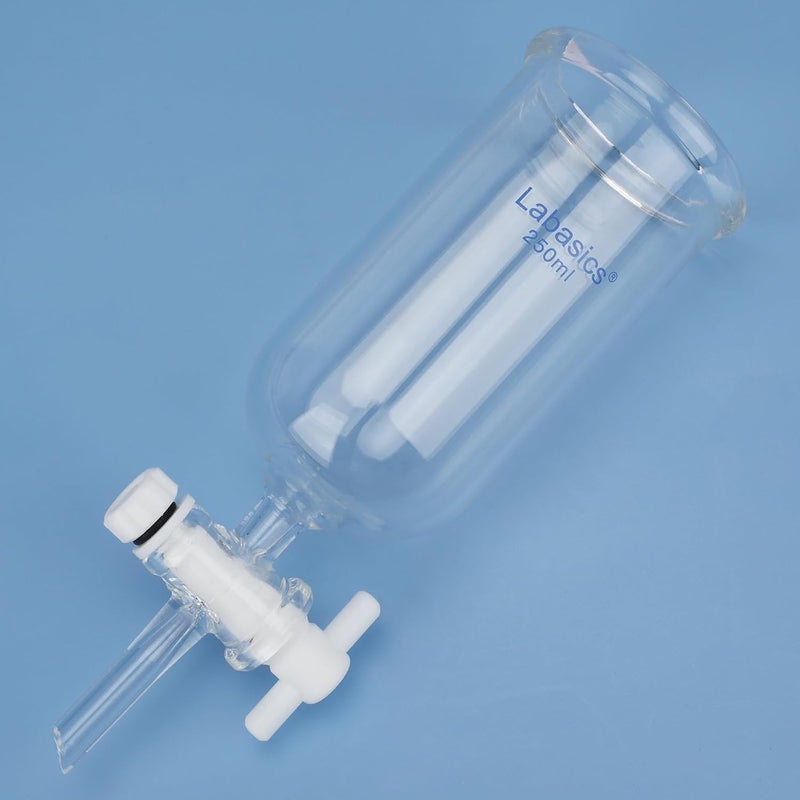 Labasics Dropping Funnel, Teflon Stopcock High Borosilicate Glass Top Opening Non-Graduated, for Precise Liquid Dispensing, 250 ml - Image 5